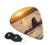 6 Pcs Guitar Picks with Killer Whale Under Sunset Print, Guitar Accessories Guitar Picks for Acoustic Guitar, Electric Guitar, Bass Guitar | 0.46mm