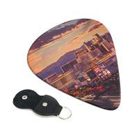 6 Pcs Guitar Picks with Las Vegas Sunset Print, Guitar Accessories Guitar Picks for Acoustic Guitar, Electric Guitar, Bass Guitar | 0.71mm