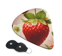 6 Pcs Guitar Picks with Lovely Strawberry Print, Guitar Accessories Guitar Picks for Acoustic Guitar, Electric Guitar, Bass Guitar | 0.96mm