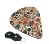 6 Pcs Guitar Picks with Mexican Skull Print, Guitar Accessories Guitar Picks for Acoustic Guitar, Electric Guitar, Bass Guitar | 0.96mm