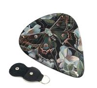 6 Pcs Guitar Picks with moth that looks like a peacock Print, Guitar Accessories Guitar Picks for Acoustic Guitar, Electric Guitar, Bass Guitar | 0.46mm