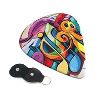 6 Pcs Guitar Picks with Music Graffiti Style Print, Guitar Picks for Acoustic Guitar, Bass Guitar | 0.71mm