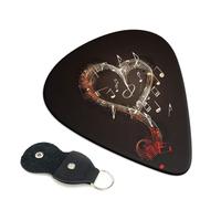 6 Pcs Guitar Picks with Music Symbols Love Print, Guitar Accessories Guitar Picks for Acoustic Guitar, Electric Guitar, Bass Guitar | 0.46mm