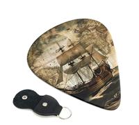 6 Pcs Guitar Picks with Nautical Sailing Pirate Theme Print, Guitar Picks for Acoustic Guitar, Electric Guitar, Bass Guitar | 0.71mm