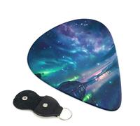6 Pcs Guitar Picks with Northern Lights Print, Guitar Accessories Guitar Picks for Acoustic Guitar, Electric Guitar, Bass Guitar | 0.96mm