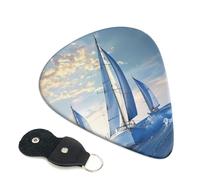 6 Pcs Guitar Picks with Ocean Sailing Print, Guitar Accessories Guitar Picks for Acoustic Guitar, Electric Guitar, Bass Guitar | 0.71mm