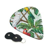 6 Pcs Guitar Picks with Parrot Birds and Tropical Tree Print, Guitar Picks for Acoustic Guitar, Bass Guitar | 0.46mm