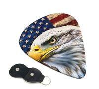 6 Pcs Guitar Picks with Patriotic Bald Eagle with US Flag Print, Guitar Picks for Acoustic Guitar, Bass Guitar | 0.96mm
