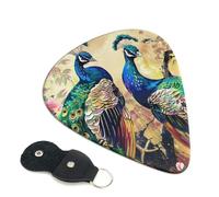 6 Pcs Guitar Picks with Peacocks Print, Guitar Picks for Acoustic Guitar, Bass Guitar | 0.71mm