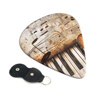 6 Pcs Guitar Picks with Piano Violin Music Notes Print, Guitar Picks for Acoustic Guitar, Bass Guitar | 0.96mm