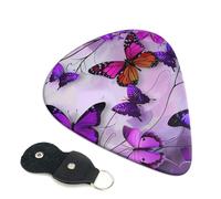6 Pcs Guitar Picks with Pretty Butterflies Print, Guitar Picks for Acoustic Guitar, Electric Guitar, Bass Guitar | 0.71mm