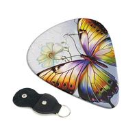 6 Pcs Guitar Picks with Pretty butterfly Flower Print, Guitar Accessories Guitar Picks for Acoustic Guitar, Electric Guitar, Bass Guitar | 0.46mm