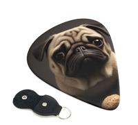 6 Pcs Guitar Picks with Pretty Pug Print, Guitar Accessories Guitar Picks for Acoustic Guitar, Electric Guitar, Bass Guitar | 0.71mm
