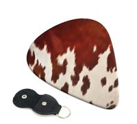 6 Pcs Guitar Picks with Red and white cowhide Print, Guitar Accessories Guitar Picks for Acoustic Guitar, Electric Guitar, Bass Guitar | 0.96mm