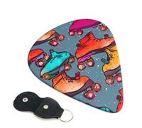 6 Pcs Guitar Picks with Retro Roller Skates Colorful Print, Guitar Accessories Guitar Picks for Acoustic Guitar, Electric Guitar, Bass Guitar | 0.46mm