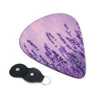 6 Pcs Guitar Picks with Romantic Lavender Print, Guitar Picks for Acoustic Guitar, Electric Guitar, Bass Guitar | 0.96mm