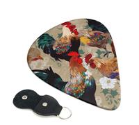6 Pcs Guitar Picks with Rooster and Chicken Print Print, Guitar Accessories Guitar Picks for Acoustic Guitar, Electric Guitar, Bass Guitar | 0.96mm