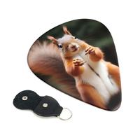 6 Pcs Guitar Picks with Squirrel Funny Animal Print, Guitar Accessories Guitar Picks for Acoustic Guitar, Electric Guitar, Bass Guitar | 0.71mm