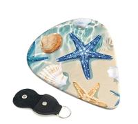 6 Pcs Guitar Picks with Starfish and Seashell Pattern Print, Guitar Picks for Acoustic Guitar, Electric Guitar, Bass Guitar | 0.96mm