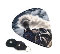 6 Pcs Guitar Picks with Steam Train Clouds Print, Guitar Accessories Guitar Picks for Acoustic Guitar, Electric Guitar, Bass Guitar | 0.71mm