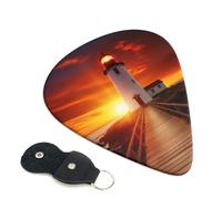 6 Pcs Guitar Picks with Sunset at the seaside Print, Guitar Accessories Guitar Picks for Acoustic Guitar, Electric Guitar, Bass Guitar | 0.71mm