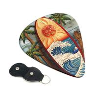 6 Pcs Guitar Picks with Surfing Board Print, Guitar Picks for Acoustic Guitar, Electric Guitar, Bass Guitar | 0.96mm