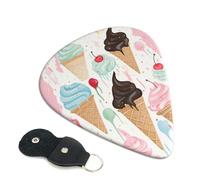 6 Pcs Guitar Picks with Sweet Ice Cream Print, Guitar Accessories Guitar Picks for Acoustic Guitar, Electric Guitar, Bass Guitar | 0.71mm