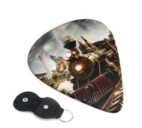 6 Pcs Guitar Picks with Train and Railway Print, Guitar Picks for Acoustic Guitar, Electric Guitar, Bass Guitar | 0.71mm