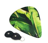 6 Pcs Guitar Picks with Tropical Banana Palm Leaves Print, Guitar Accessories Guitar Picks for Acoustic Guitar, Electric Guitar, Bass Guitar | 0.71mm