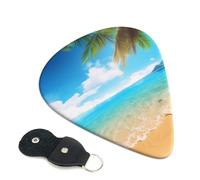 6 Pcs Guitar Picks with Tropical beach palm theme Print, Guitar Accessories Guitar Picks for Acoustic Guitar, Electric Guitar, Bass Guitar | 0.71mm