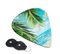 6 Pcs Guitar Picks with Tropical beach plant theme Print, Guitar Accessories Guitar Picks for Acoustic Guitar, Electric Guitar, Bass Guitar | 0.96mm