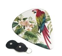 6 Pcs Guitar Picks with Tropical Flower Leaf Parrot Print, Guitar Accessories Guitar Picks for Acoustic Guitar, Electric Guitar, Bass Guitar | 0.71mm
