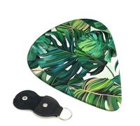 6 Pcs Guitar Picks with tropical leaves Print, Guitar Picks for Acoustic Guitar, Bass Guitar | 0.96mm