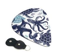 6 Pcs Guitar Picks with Turtle Octopus Pattern Ocean Theme Print, Guitar Accessories Guitar Picks for Acoustic Guitar, Electric Guitar, Bass Guitar | 0.46mm