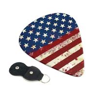 6 Pcs Guitar Picks with USA Flag Stars Stripes Print, Guitar Picks for Acoustic Guitar, Electric Guitar, Bass Guitar | 0.96mm