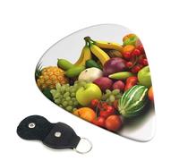 6 Pcs Guitar Picks with variety fresh vegetables fruits Print, Guitar Accessories Guitar Picks for Acoustic Guitar, Electric Guitar, Bass Guitar | 0.46mm