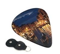 6 Pcs Guitar Picks with Venice Night Print, Guitar Accessories Guitar Picks for Acoustic Guitar, Electric Guitar, Bass Guitar | 0.46mm