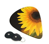 6 Pcs Guitar Picks with Wild Flower Sunflower Print, Guitar Accessories Guitar Picks for Acoustic Guitar, Electric Guitar, Bass Guitar | 0.71mm