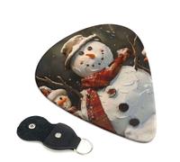 6 Pcs Guitar Picks with Xmas Snowman Print, Guitar Accessories Guitar Picks for Acoustic Guitar, Electric Guitar, Bass Guitar | 0.96mm