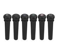 6 Pcs Guitar Pins, Ebony Acoustic Guitar Pins Pegs Guitar Parts Replacement and Accessory for Classical Guitar Folk Guitar Ukulele, Black