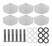 6 PCs Guitar String Button, Plastic Square Shape Guitar Tuning Peg Tuners Guitar String Cap Tuner Button with Screw Musical Instrument Accessories for Ukulele(White)