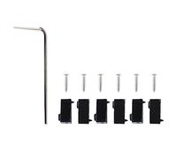 6 Pcs Guitar String Locking Nut, Headless Guitar String Lock, Triangular Black Zinc Alloy Resistance, Professional Headless Bass Guitar String Nut with Wrench and Screws