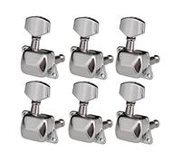 6 Pcs Guitar String Tuning Pegs Semi-closed Tuning Machine Machine Heads Tuners For Electric Guitar Guitar Knobs Tuning Keys (Color : Silver 6R)