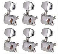 6 PCS Guitar String Tuning Pegs Tuner Semi-closed Tuner Machine Heads for Electric Guitar Folk Acoustic Guitar Tuning Pegs 3L 3R(Chrome 6Right)