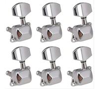 6 PCS Guitar String Tuning Pegs Tuner Semi-closed Tuner Machine Heads for Electric Guitar Folk Acoustic Guitar Tuning Pegs 3L 3R(Chrome 6Left)