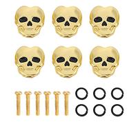6 PCS Guitar Tuning Pegs, Guitar Tuning Peg Buttons Key Button Cap Heads Replacemen Knob Handle Tip for Folk Electric Instrument (Gold)