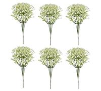 6 Pcs Gypsophila Artificial Flowers,Baby Breath Flower Wedding Bouquet Decorative Plastic Flora Arrangement Fake White Faux Bridal Bouquets Dried Realistic Spring Decor Table Decoration,for Party