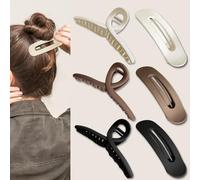 6 Pcs Hair Claw Clips for Women, 2 Styles Large Claw Clips for Thick Thin Hair, Flat Hair Clips Matte French Hair Barrette Stylish Lay Flat Hair Accessories for Women Girls