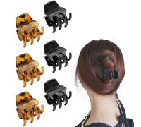 6 Pcs Hair Clips,Small Claw Clips Non-Slip Mini Claw Clips for Fine Hair Accessories for Women,Girls Straight, Wavy, Curly Hair (Black and Brown)