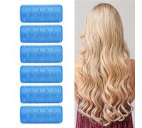 6 Pcs Hair Curler Set, Self Adhesive Hair Rollers, Long Medium Small Hair Curlers Curls Set Mustache Waxesfor Home Salon Hairdressing Self Grip Holding Rollers Styling Tool